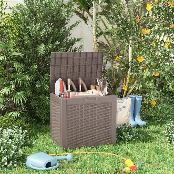 32 Gallon Outdoor Storage Box, Large Resin Deck Box - Image 4