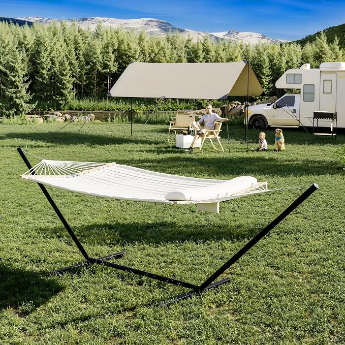 2 Person Hammock with Stand, Portable Outdoor Hammock, Heavy Duty Hammock with - Image 3
