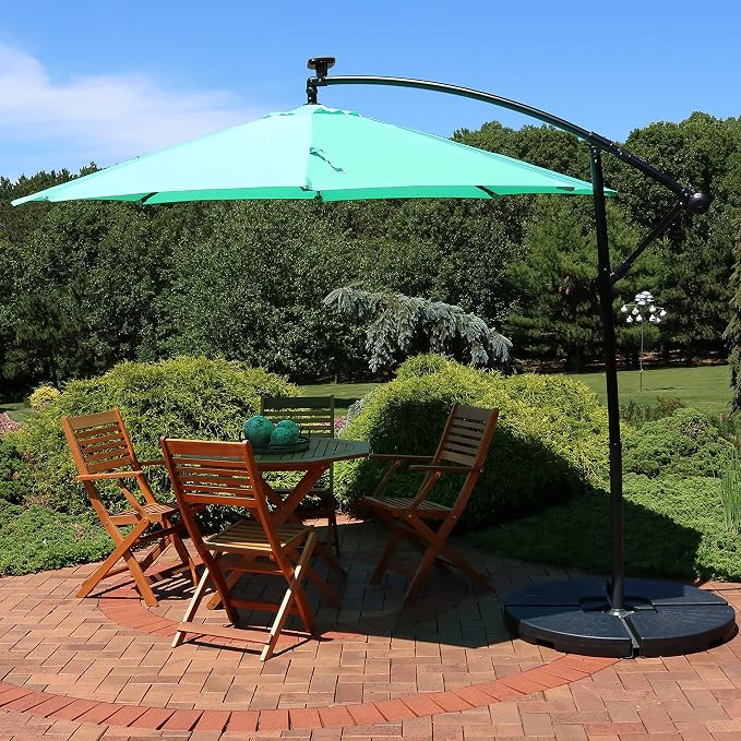 Sunnydaze 10' Solar Offset Patio Umbrella - Image 4