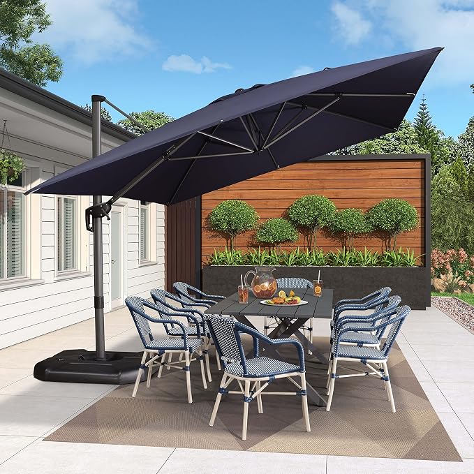 PURPLE LEAF 10' X 13' Patio Umbrella Outdoor Cantilever Rectangle Umbrella - Image 2