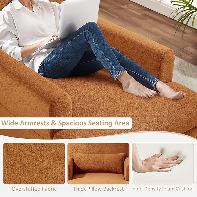 Oversized Chaise Lounge Chair Set of 2, Cloud Fluffy Chaise Sofa Recliner - Image 4
