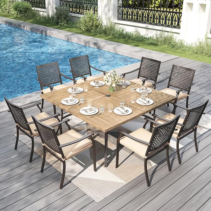 PHI VILLA 9 Pieces Outdoor Dining Set - Image 2