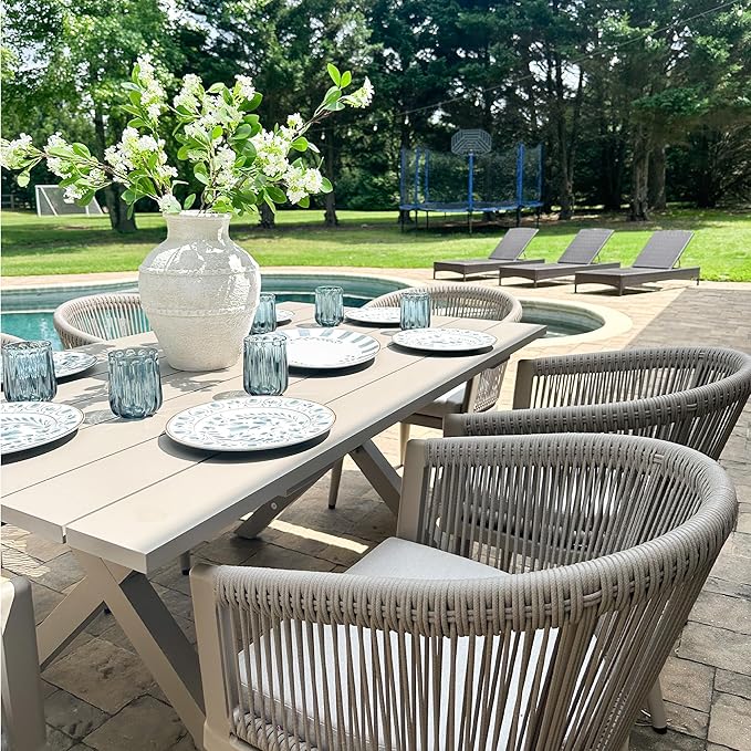 PURPLE LEAF Outdoor Dining Set for 12 All-Weather 14 Pieces Patio Aluminium - Image 2