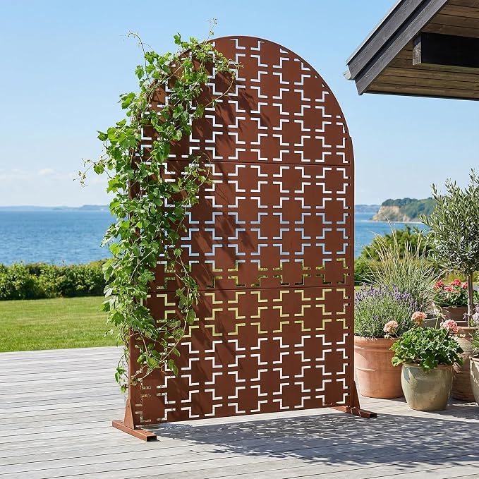 Casaphoria 72" H x 47" W Arched Metal Privacy Screen - Image 8