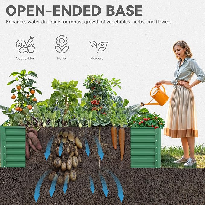 YITAHOME 6x3x2ft 2pcs Large Raised Garden Bed Kit, Galvanized Metal Planter Box - Image 4