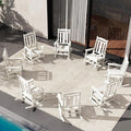 SERWALL Outdoor Rocking Chair White Set of 8, All Weather Patio Rocking Chair by SERWALL