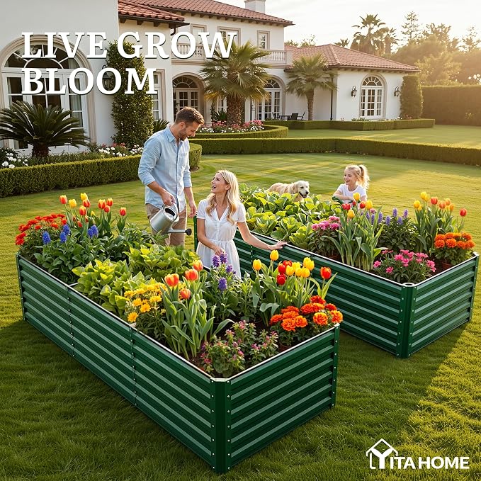 YITAHOME 6pcs 8x4x2 ft Galvanized Raised Garden Bed Kit, Large Metal Planter Box - Image 3