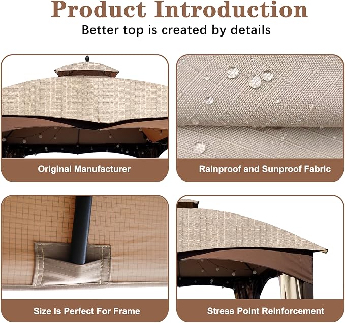SCOCANOPY Light Beige Ripstop Replacement Top - Image 5