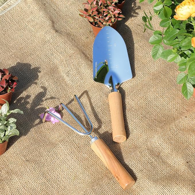 Garden Tool Set, 2 Pieces Stainless Steel Heavy Duty Garden Tools, Gardening Kit - Image 2