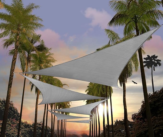 Amgo Custom Size 4' x 4' x 4' Grey Triangle Sun Shade Sail Order to Make Canopy by Amgo
