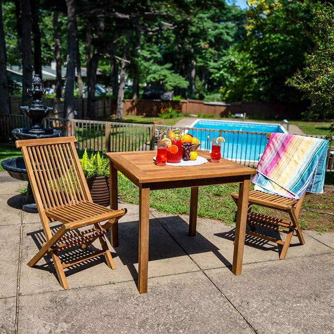 Sunnydaze Solid Teak Wood Outdoor Dining Table - Image 2