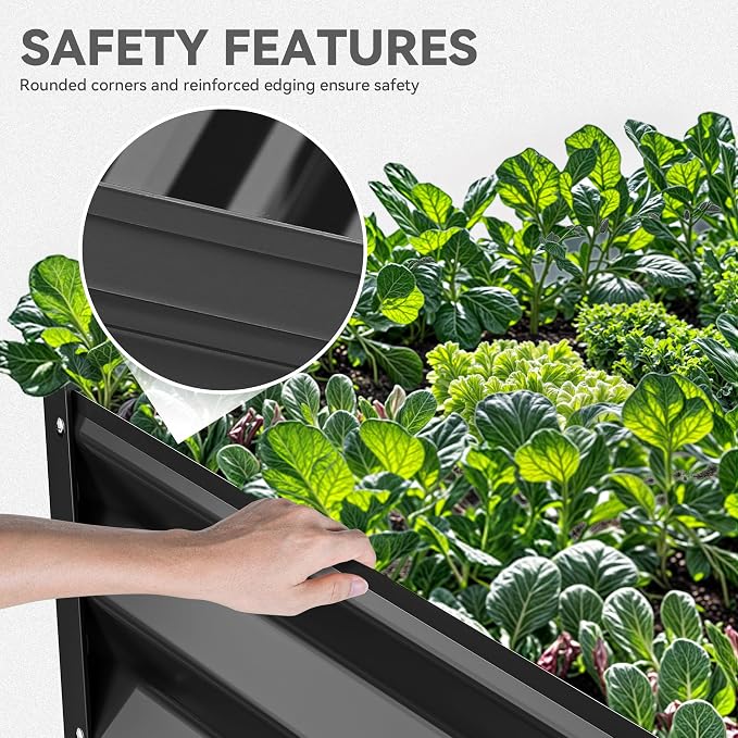 YITAHOME 6x3x1.5 ft Galvanized Raised Garden Bed Kit, Large Metal Planter Box - Image 5