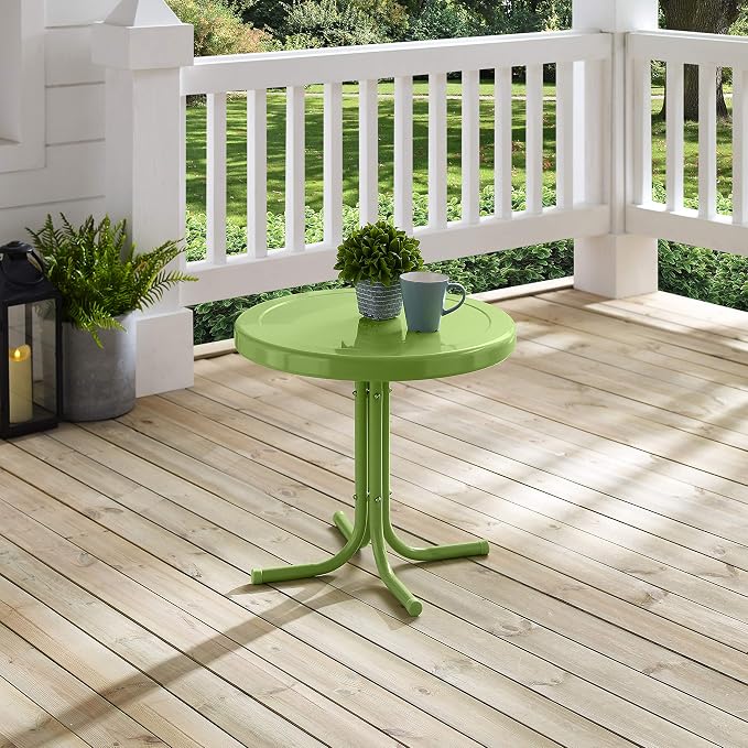Crosley Furniture Griffith Weather Resistant Retro Metal Outdoor Side Table - Image 5