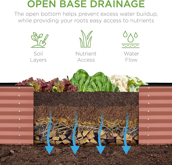 Best Choice Products 8x2x2ft Raised Outdoor Metal Garden Bed, Deep Root Box - Image 5