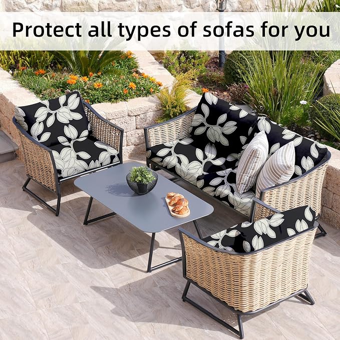 8Pcs Stretch Patio Cushion Covers, Outdoor Couch Covers Replacement, Outdoor - Image 4