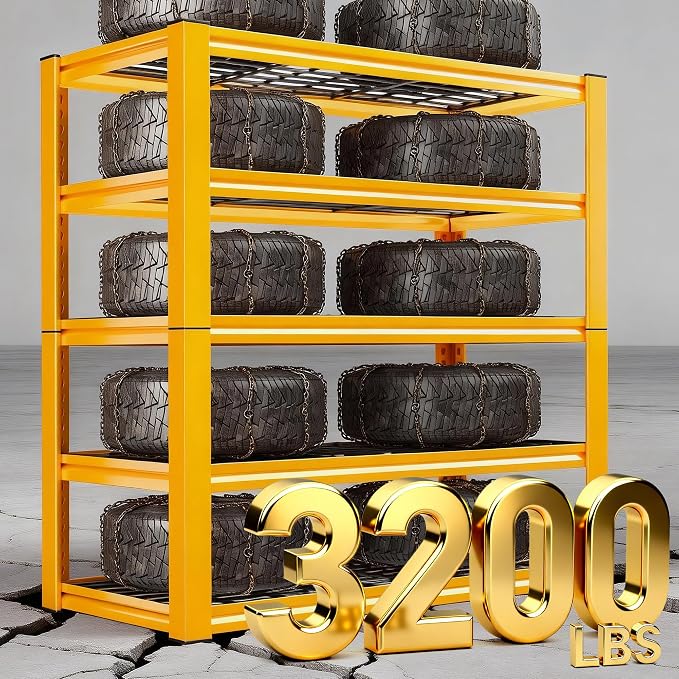 REIBII Garage Shelving Load 3200LBS, 5-Tier Storage Shelves, Adjustable Heavy - Image 4