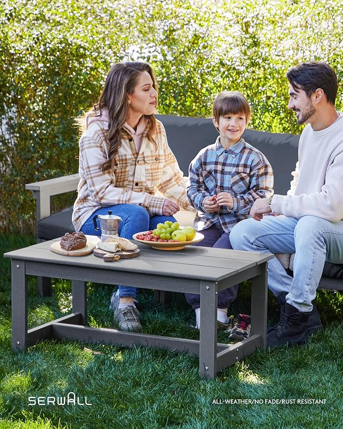 SERWALL HDPE Patio Conversation Set, 6-piece Sectional Outdoor Furniture Set - Image 9