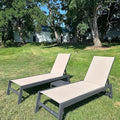 PURPLE LEAF Outdoor Chaise Lounge Set of 4 Aluminum Patio Lounge Chair by PURPLELEAF