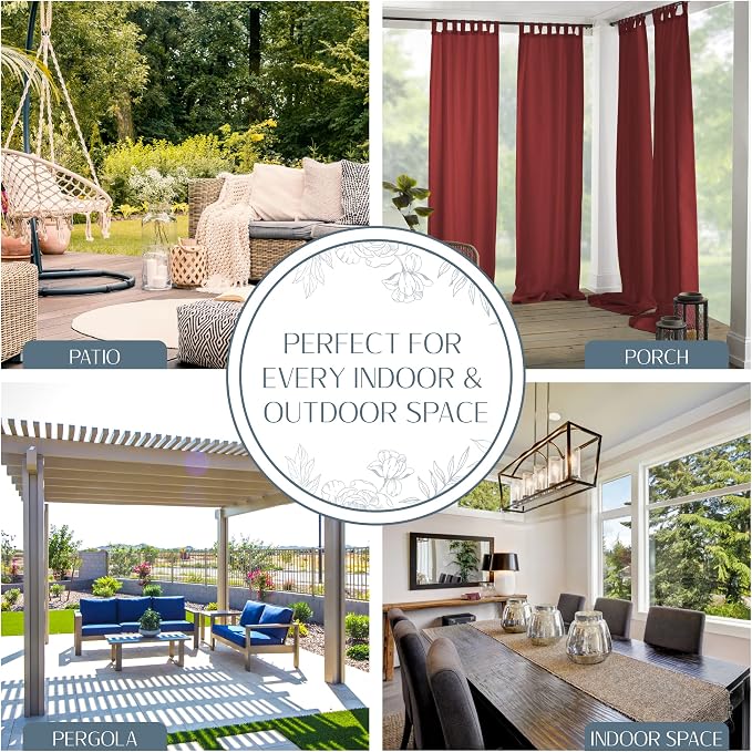 Elrene Home Fashions Matine Weatherproof Tab-Top Indoor/Outdoor Solid Color - Image 4
