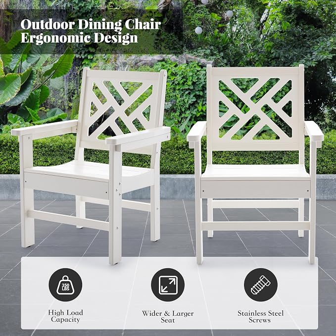 HDPE Outdoor Dining Set, 6-Piece Outdoor Table and Chairs Include 4 Dining - Image 5