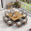 PURPLE LEAF Outdoor Dining Set for 8 All-Weather Aluminum 9 Piece Furniture Sets by PURPLELEAF