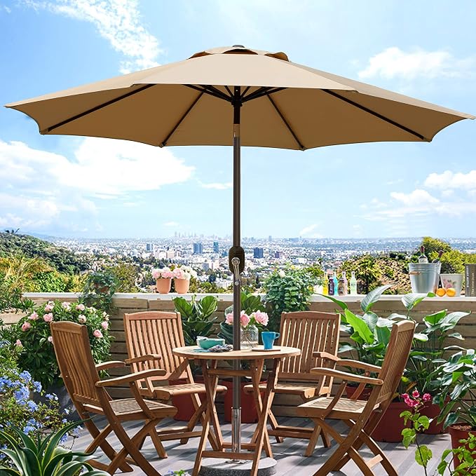 Blissun 9' Outdoor Patio Umbrella, Outdoor Table Umbrella, Yard Umbrella - Image 6