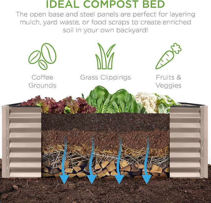 Best Choice Products 8x4x2ft Outdoor Metal Raised Garden Bed, Deep Root Planter - Image 4