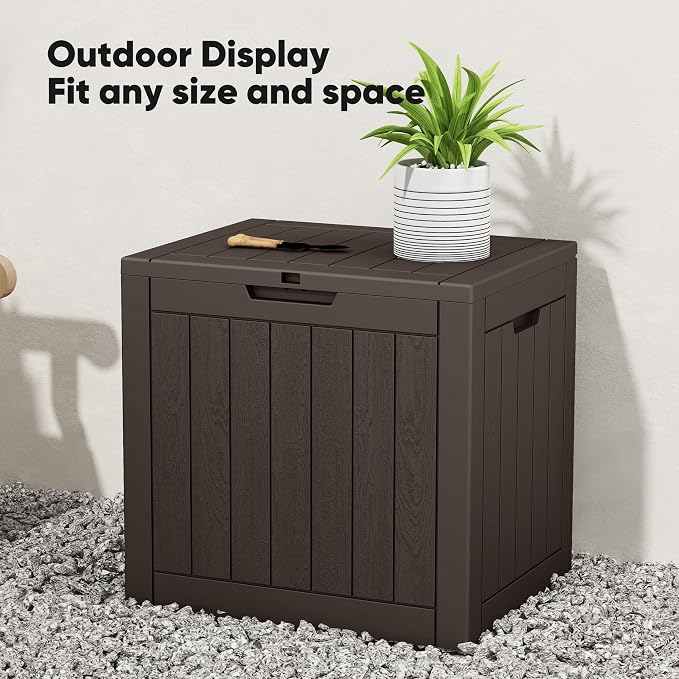 NEWBULIG 31 Gallon Deck Box, Weatherproof Resin Lockable Outdoor Storage - Image 8