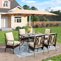 PHI VILLA Outdoor Dining Set for 6, All-Weather Patio Table and Chairs Set for 6 by PHIVILLAThepioneerofcomfortablehouseholdsupplies