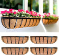 LaLaGreen Fence Planters for Outdoor Plants Black Metal Window Boxes Planter To by L%C3%A1L%C3%A1Green
