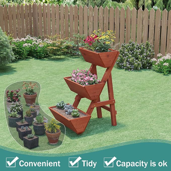 Raised Garden Bed, 3 Tier Small Vertical Garden Planter - Image 5