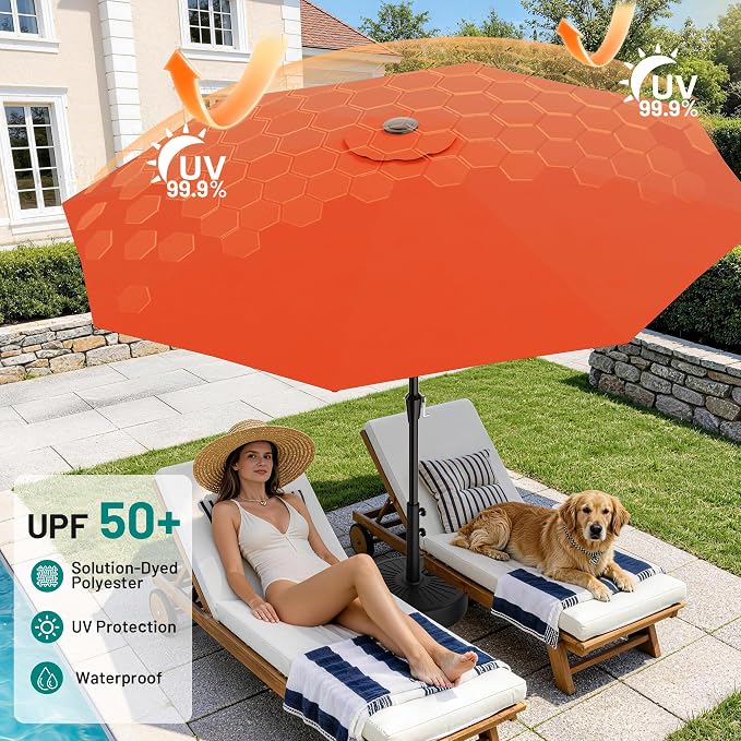 AreShark 9 FT Patio Umbrella for Outdoor, Outdoor Umbrella - Image 4
