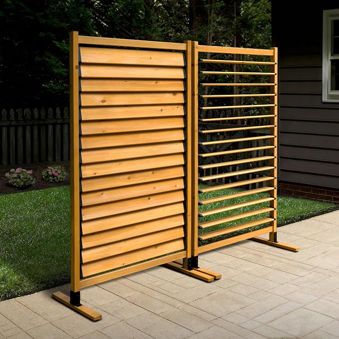 6.1ft H x 3.1ft W Freestanding or Surface Mount Enclo Solara Louvered Screen by Enclo