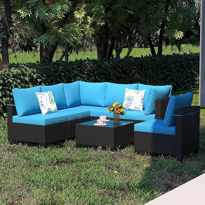 Outdoor Wicker Patio Furniture Set, Rattan Sectional Sofa Set - Image 7