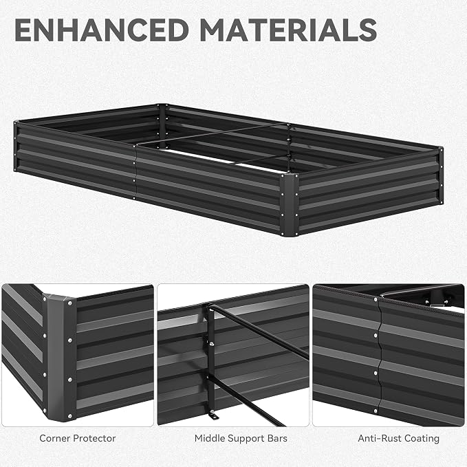 YITAHOME 96x48x12 in 2pcs Galvanized Raised Garden Bed Kit, Large Metal Planter - Image 7