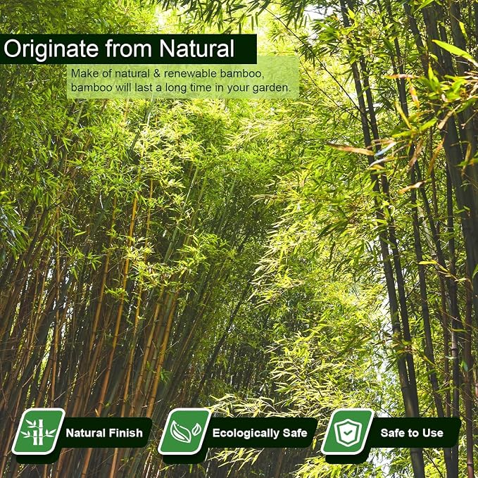 25pcs 7/20" D Thicker Heavy Duty Bamboo Stakes, 3FT Plant Stakes, Natural - Image 2