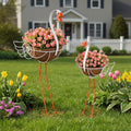 Set of 2 White Goose Outdoor Planters by Tiangrid