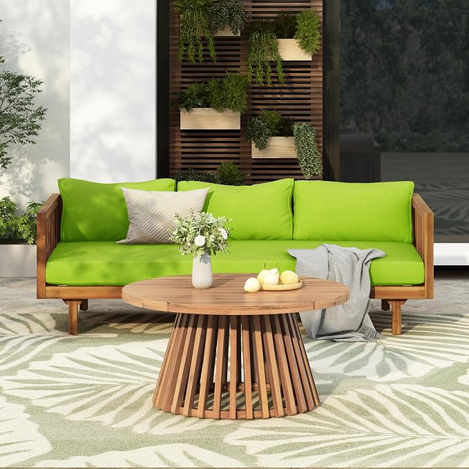 Merax Outdoor Acacia Wood Conversation Set - Image 2