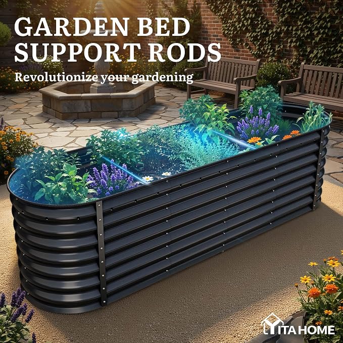 YITAHOME 24" Tall 9 in 1 Raised Garden Bed Kit, 96x24 in Large Galvanized Metal - Image 6