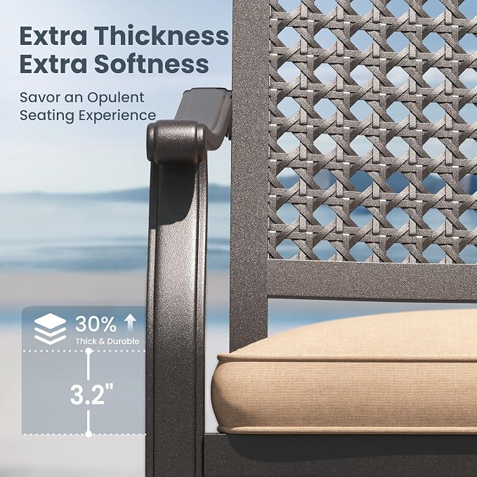 PHI VILLA 7 Pieces Outdoor Round Dining Set - Image 4