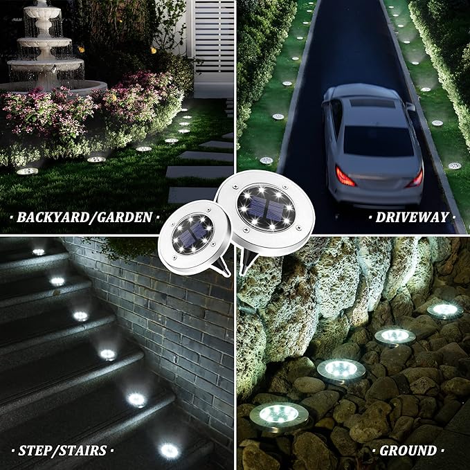 SOLPEX Solar Lights Outdoor Waterproof, 8 Pack Solar Ground Lights, Solar - Image 2