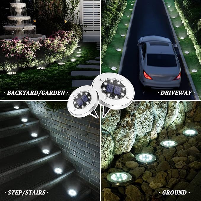 SOLPEX Solar Lights Outdoor Waterproof, 20 Pack Solar Ground Lights, Solar - Image 2