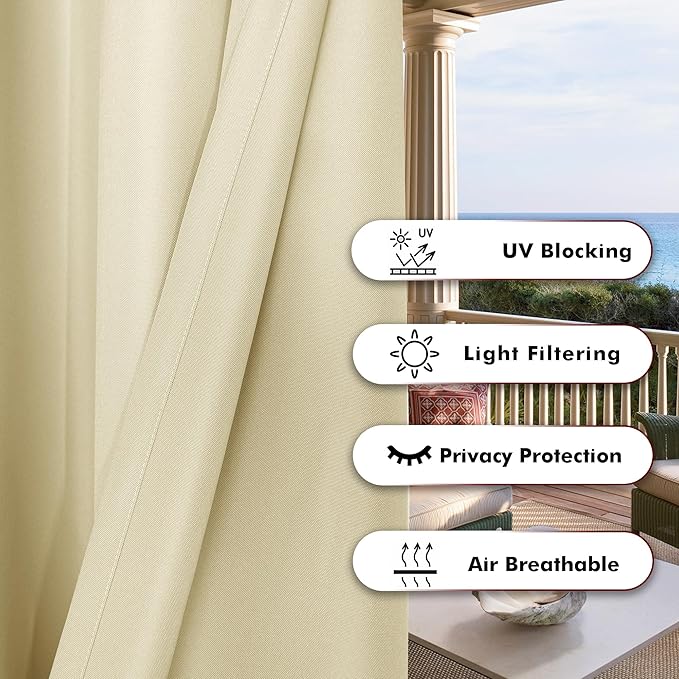 BONZER Waterproof Indoor/Outdoor Curtains - Image 4