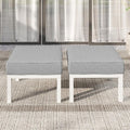 Wisteria Lane Outdoor Footstools Patio Ottoman Set of 2, Aluminum All-Weather by WisteriaLane