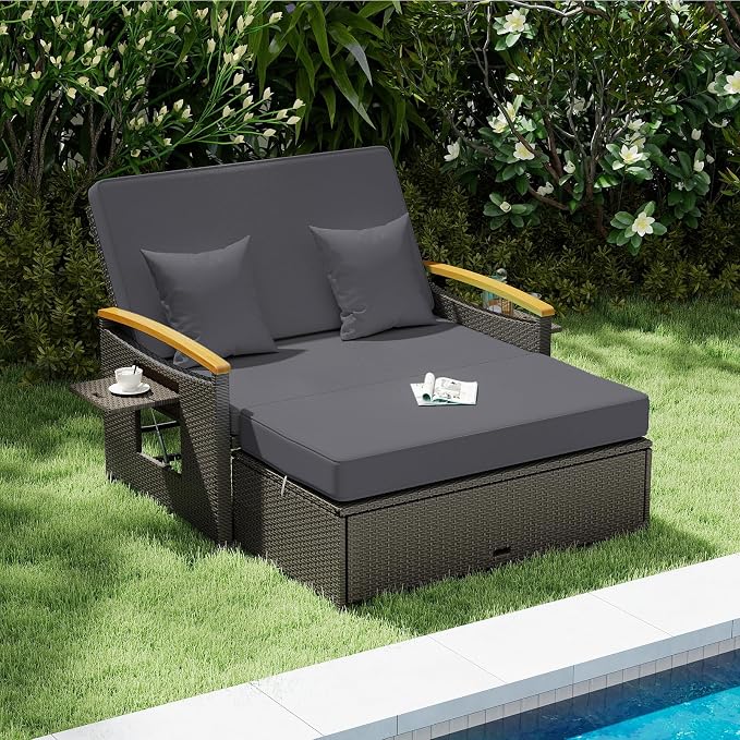 Tangkula Patio Rattan Daybed - Image 2