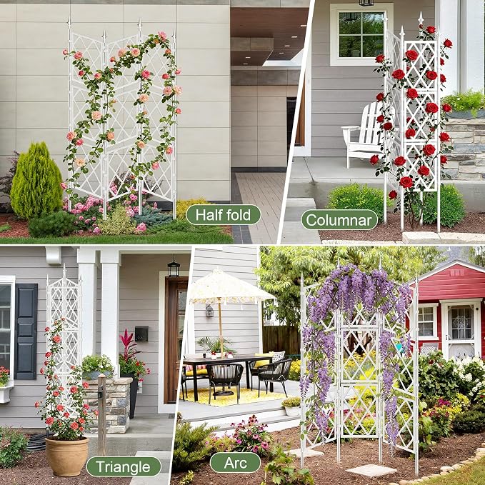 5.25FT Garden Trellis for Climbing Plants Outdoor, Metal Wall Lattice Climbing - Image 8