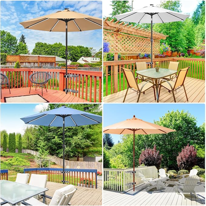 Heavy Duty Deck Railing Umbrella Holder, Adjustable Patio Umbrella Stand - Image 6