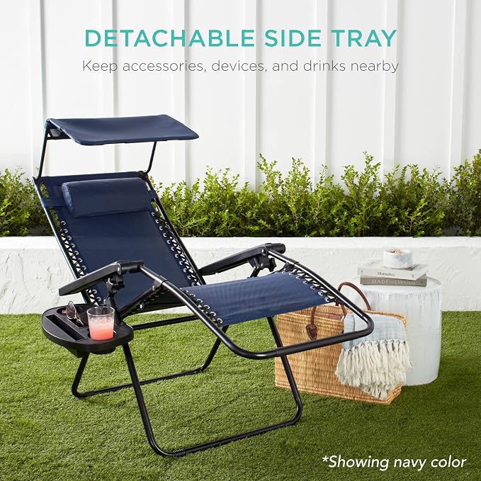 Best Choice Products Folding Zero Gravity Outdoor Recliner Patio Lounge Chair - Image 6