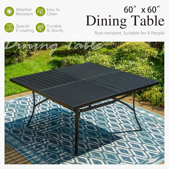 Sophia & William Patio Table and Chairs Set 9 Piece, 8 Swivel Chairs - Image 6