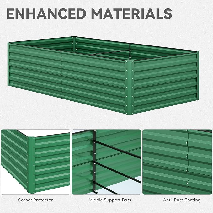 YITAHOME 8x4x2ft Large Raised Garden Bed Kit, Galvanized Metal Planter Box - Image 5